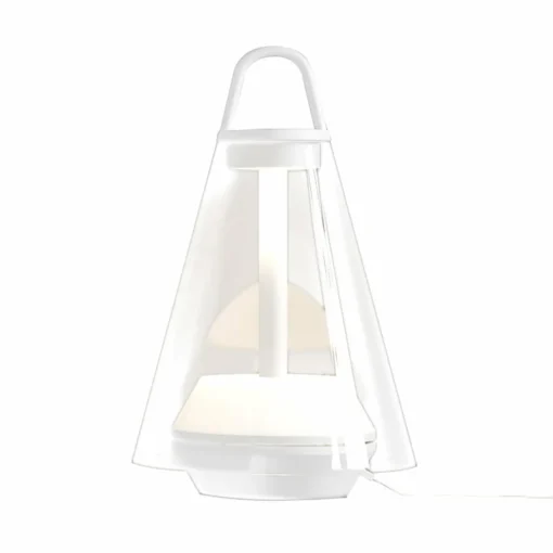 Prandina Shuttle lampe à poser blanche verre clair| Lampes À Poser Led|Lampes À Poser Et Lampes De Table