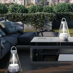 Prandina Shuttle lampe à poser LED IP44 blanche| Lampes À Poser Led|Lampes À Poser Et Lampes De Table