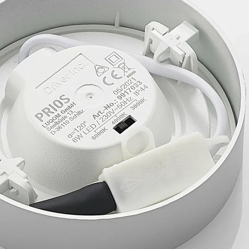 PRIOS Edwina Plafonnier LED, argent, 12,2cm, 10pcs| Luminaires Led D'Intérieur