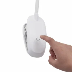 PRIOS lampe à pince LED Harumi, blanc, batterie, USB, 51 cm de haut| Luminaires Led D'Intérieur