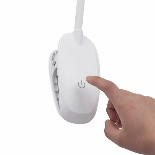 PRIOS lampe à pince LED Harumi, blanc, batterie, USB, 51 cm de haut| Luminaires Led D'Intérieur