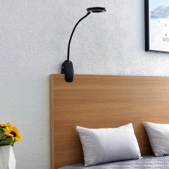 PRIOS lampe à pince LED Harumi, noir, batterie, USB, 51 cm| Luminaires Led D'Intérieur