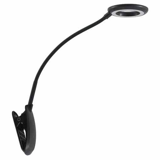 PRIOS lampe à pince LED Harumi, noir, batterie, USB, 51 cm| Luminaires Led D'Intérieur