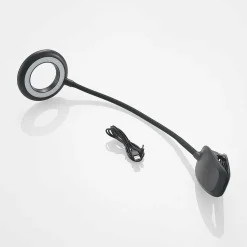 PRIOS lampe à pince LED Harumi, noir, batterie, USB, 51 cm| Luminaires Led D'Intérieur