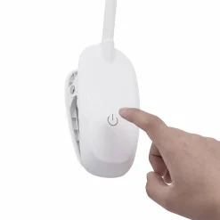 PRIOS lampe à pince LED Najari, blanc, batterie, USB, 51 cm de haut| Luminaires Led D'Intérieur