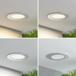 PRIOS lampe encastrable LED Cadance, argent, 11,5 cm, 3 pièces, intensité| Spots Encastrés Led|Luminaires Led D'Intérieur