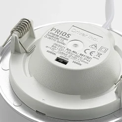 PRIOS lampe encastrable LED Cadance, argent, 11,5cm, 2 pièces, intensité| Spots Encastrés Led|Luminaires Led D'Intérieur
