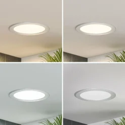 PRIOS lampe encastrable LED Cadance, argent, 22cm, 3 pièces, intensité| Spots Encastrés Led|Luminaires Led D'Intérieur