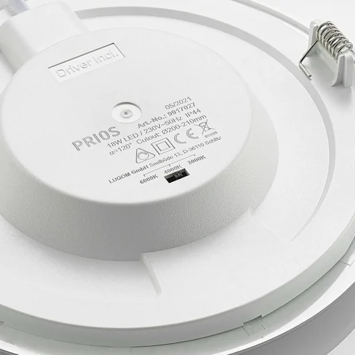 PRIOS lampe encastrable LED Cadance, argent, 22cm, 3 pièces, intensité| Spots Encastrés Led|Luminaires Led D'Intérieur