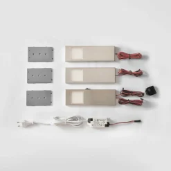PRIOS Lorna lampe sous meuble LED acier inoxydable 3 pièces| Luminaires Led D'Intérieur