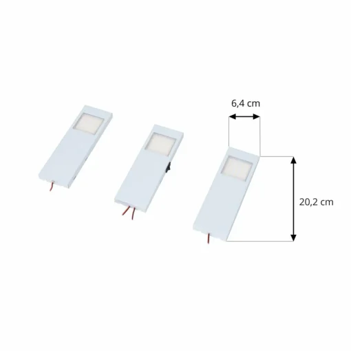 PRIOS Lorna lampe sous meuble LED acier inoxydable 3 pièces| Luminaires Led D'Intérieur