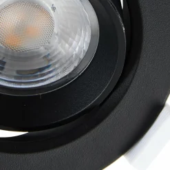PRIOS luminaire encastrable LED Shima, noir, 7 W, 3000K, intensité variable| Spots Encastrés Led|Luminaires Led D'Intérieur