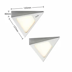 PRIOS Odia lampe sous meuble LED, inox, 2 lampes| Luminaires Led D'Intérieur