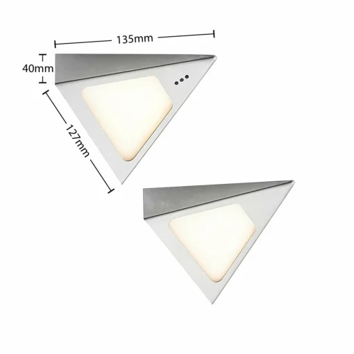 PRIOS Odia lampe sous meuble LED, inox, 2 lampes| Luminaires Led D'Intérieur