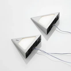 PRIOS Odia lampe sous meuble LED, inox, 2 lampes| Luminaires Led D'Intérieur