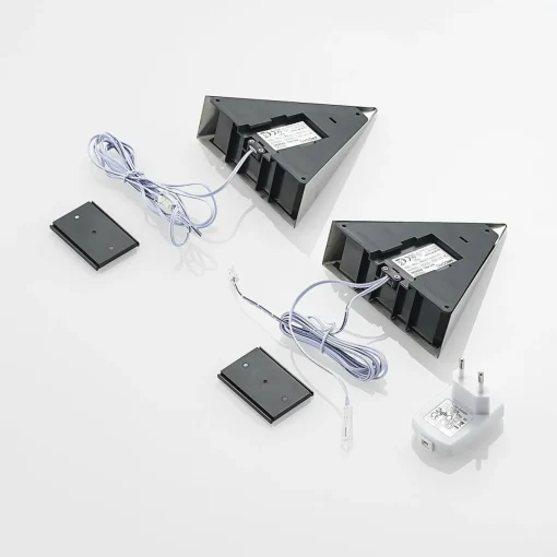 PRIOS Odia lampe sous meuble LED, inox, 2 lampes| Luminaires Led D'Intérieur