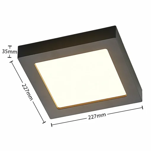 PRIOS Plafonnier LED Alette, noir, 24 W, CCT, intensité variable| Plafonniers Led|Plafonniers