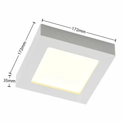 PRIOS Plafonnier LED Alette, blanc, 17,2 cm, intensité variable| Plafonniers Led|Plafonniers