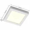 PRIOS Plafonnier LED Alette, argent, 22,7cm, 24W, intensité variable| Plafonniers Led|Plafonniers