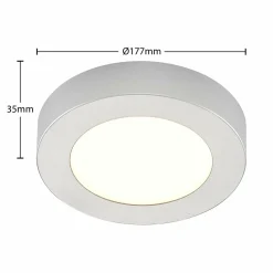 PRIOS Plafonnier LED Edwina, argent, 17,7 cm, intensité variable| Plafonniers Led|Plafonniers