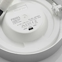 PRIOS Plafonnier LED Edwina, argent, 17,7 cm, intensité variable| Plafonniers Led|Plafonniers