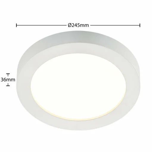 PRIOS Plafonnier LED Edwina, blanc, 24,5 cm, intensité variable| Plafonniers Led|Plafonniers