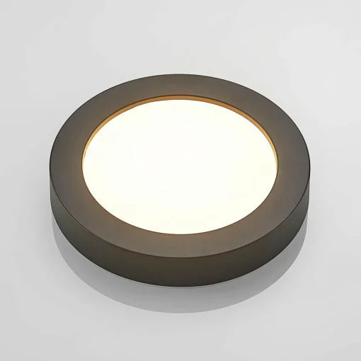PRIOS Plafonnier LED Edwina, noir, 22,6 cm, CCT, intensité variable| Plafonniers Led|Plafonniers