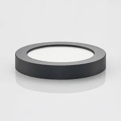 PRIOS Plafonnier LED Edwina, noir, 22,6 cm, CCT, intensité variable| Plafonniers Led|Plafonniers