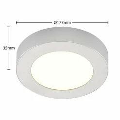 PRIOS Plafonnier LED Edwina, argent, 17,7cm, 2 pièces, intensité variable| Plafonniers Led|Plafonniers