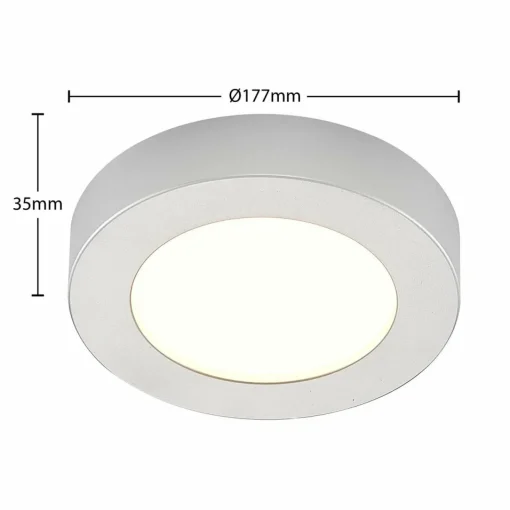 PRIOS Plafonnier LED Edwina, argent, 17,7cm, 2 pièces, intensité variable| Plafonniers Led|Plafonniers