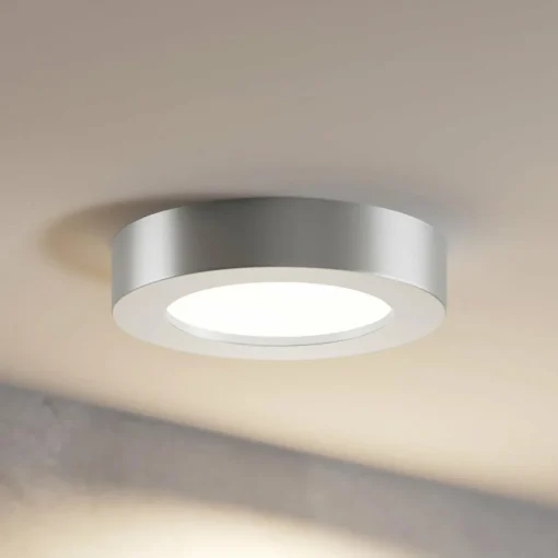 PRIOS Plafonnier LED Edwina, argent, 17,7cm, 2 pièces, intensité variable| Plafonniers Led|Plafonniers