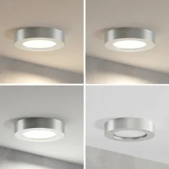 PRIOS Plafonnier LED Edwina, argent, 17,7cm, 2 pièces, intensité variable| Plafonniers Led|Plafonniers