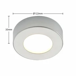 PRIOS Plafonnier LED Edwina, argent, 12,2cm, 3 pièces, intensité variable| Plafonniers Led|Plafonniers