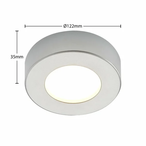 PRIOS Plafonnier LED Edwina, argent, 12,2cm, 3 pièces, intensité variable| Plafonniers Led|Plafonniers