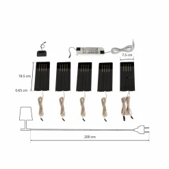 PRIOS Rixa lampe sous meuble LED noire 5 pièces| Luminaires Led D'Intérieur