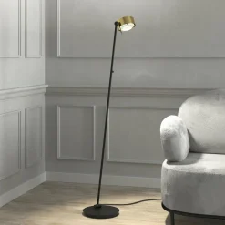 Top Light Puk! 120 Floor LED claires/mates, doré/noir| Lampadaires Led|Lampadaires