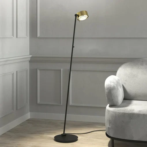 Top Light Puk! 120 Floor LED claires/mates, doré/noir| Lampadaires Led|Lampadaires
