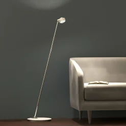 Top Light Puk Mini Floor Mini Single LED mat/clair, nickel| Lampadaires Led|Lampadaires
