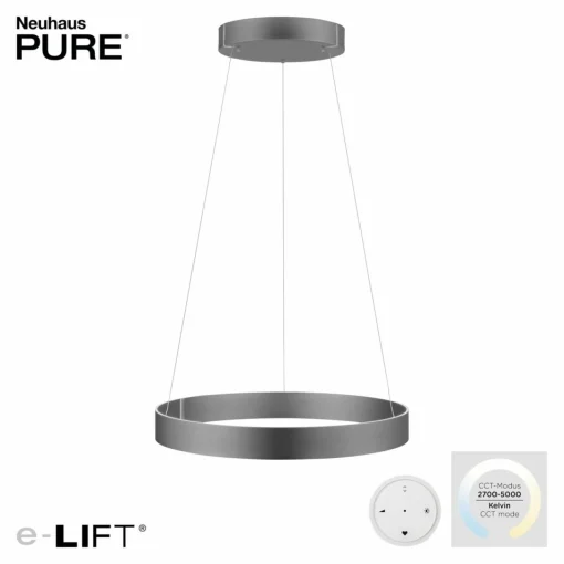 PURE E-Clipse suspension LED, CCT, gris| Suspensions Led|Suspensions