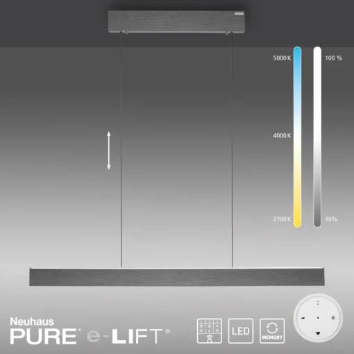 PURE E-Motion suspension linéaire LED, CCT, gris| Suspensions Led|Suspensions