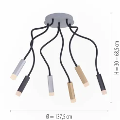 PURE Gemin plafonnier LED à 6 lampes mélange| Plafonniers Led|Plafonniers