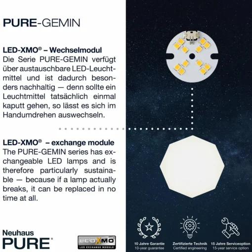 PURE Gemin plafonnier LED à 6 lampes mélange| Plafonniers Led|Plafonniers
