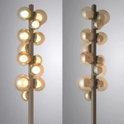 PURE Lampe sur pied LED Popup bronze Aluminium/Verre Variateur à intensité| Lampadaires Led|Lampadaires