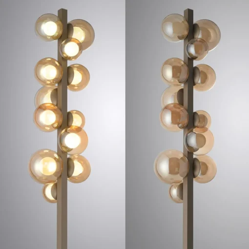 PURE Lampe sur pied LED Popup bronze Aluminium/Verre Variateur à intensité| Lampadaires Led|Lampadaires