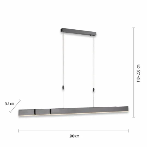 PURE Moto suspension LED avec variateur, grise| Suspensions Led|Suspensions