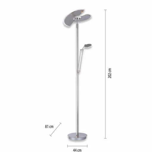 PURE Mutil lampadaire LED, liseuse, argenté| Lampadaires Led|Lampadaires
