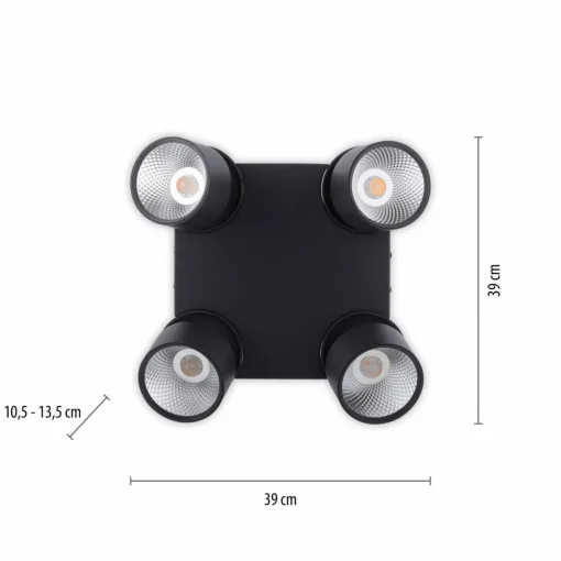 PURE Nola plafonnier LED à 4 lampes noir| Spots Et Projecteurs Led|Spots