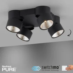 PURE Nola plafonnier LED à 4 lampes noir| Spots Et Projecteurs Led|Spots