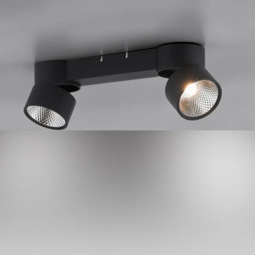 PURE Nola plafonnier LED à deux lampes, noir| Spots Et Projecteurs Led|Spots