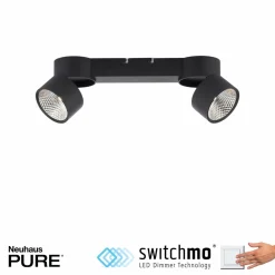 PURE Nola plafonnier LED à deux lampes, noir| Spots Et Projecteurs Led|Spots